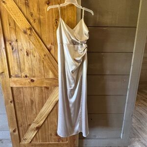 Birdy Grey Champagne Satin Maxi Dress